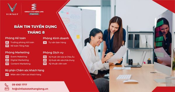 Bản tin tuyển dụng tháng 8/2020