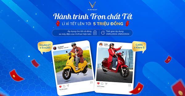 VinFast tặng lì xì Tết cực lớn dành cho khách hàng mua xe máy điện