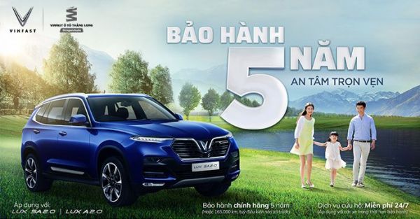 VinFast triển khai chương trình "Trước bạ 0 đồng - Bảo hành 5 năm" cho dòng xe Lux